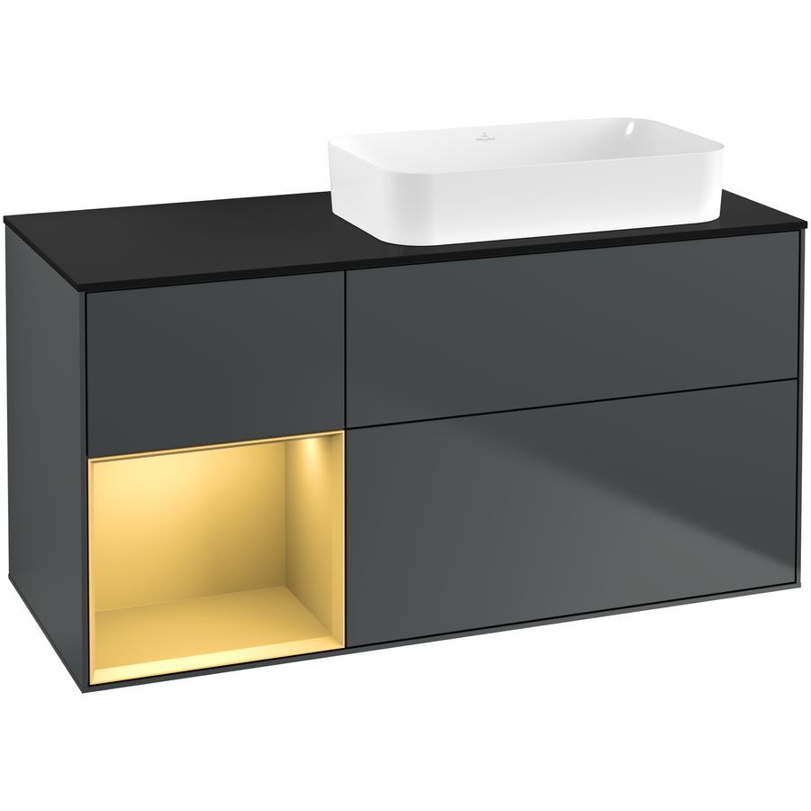Wastafelonderkast Finion 1200x603x501mm Mid.Blue Matt Lacquer G682HFHG