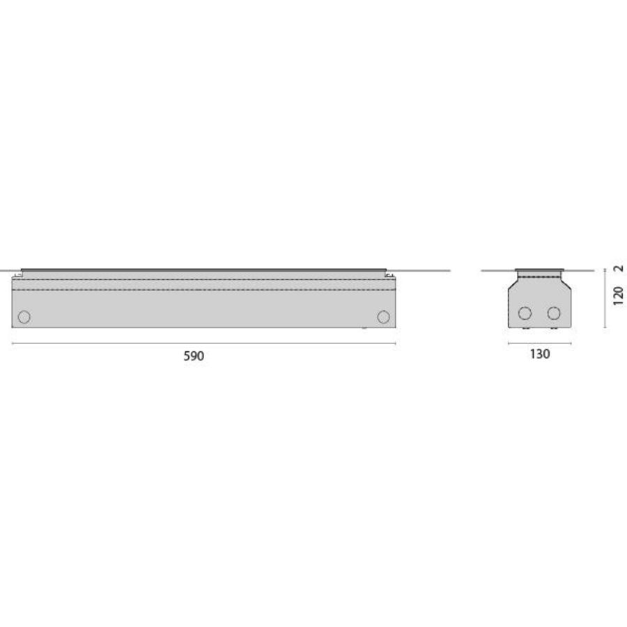 Inbouwdoos L 590mm