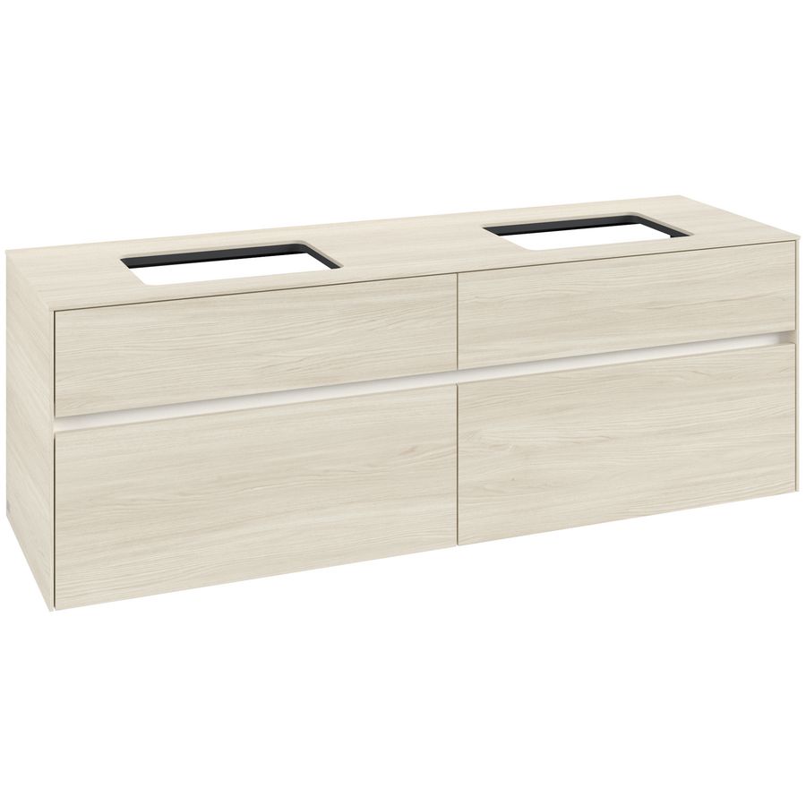 Wastafelonderkast Collaro 1600x548x500mm White Oak C12300AA