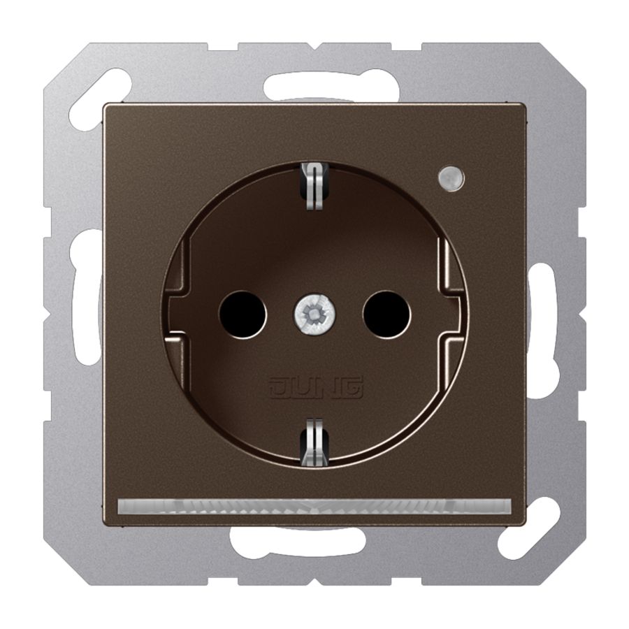 Wandcontactdoos mokka met LED & lichtsensor A500