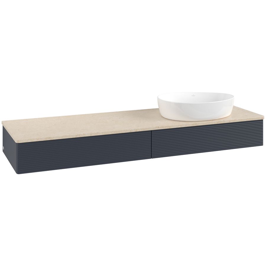 Wastafelonderkast Antao 1600x190x500mm Mid.Blue Matt Lacquer K16113HG