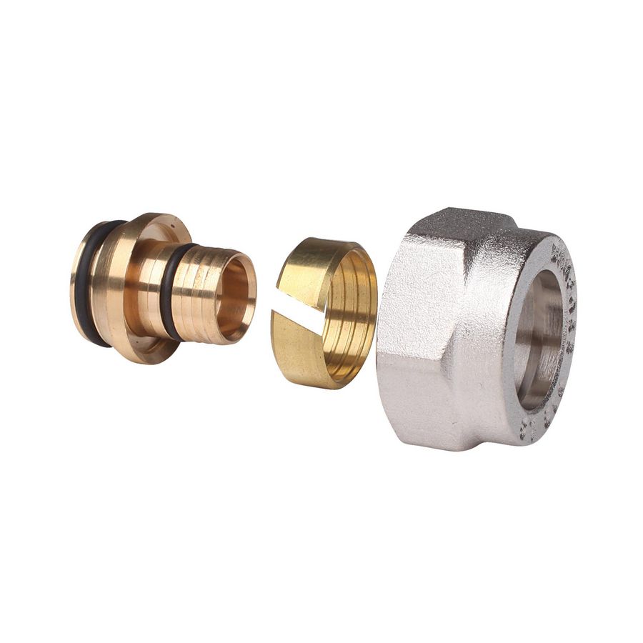 Knelfitting tbv PEX G 3/4" 18mmx2 vernikkeld VVE=10