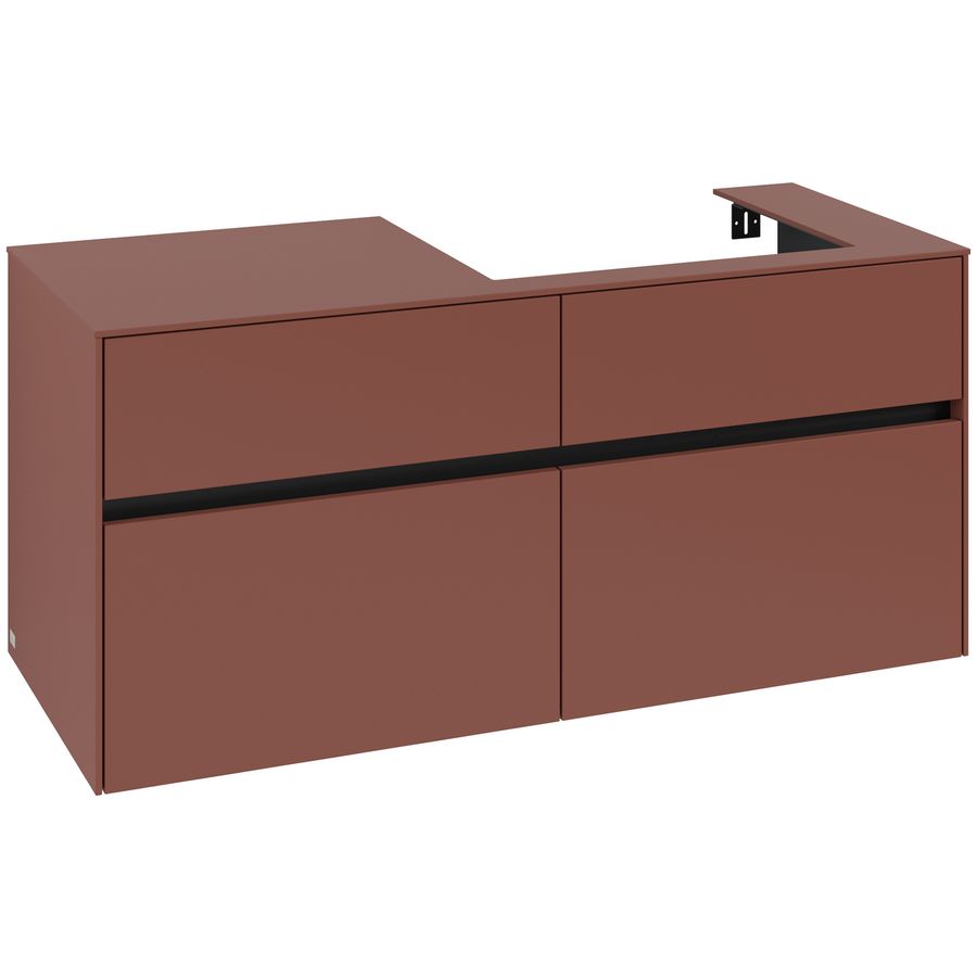 Wastafelonderkast Collaro 1200x548x500mm Wine Red C08300AH