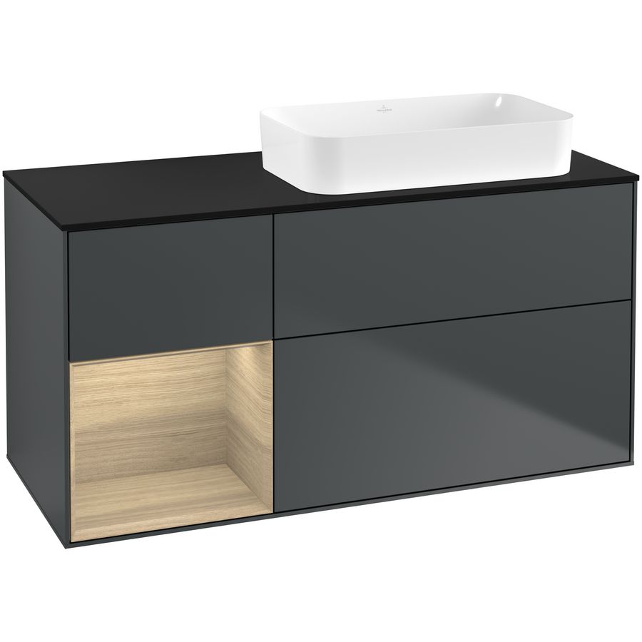 Wastafelonderkast Finion 1200x603x501mm Mid.Blue Matt Lacquer G682PCHG
