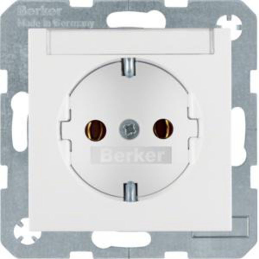 Wandcontactdoos RA tekstveld steek berker S.1/B.3/B.7 glans