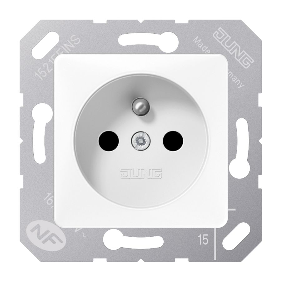 Wandcontactdoos alp.w. m.penaarde en ki.beveil.50X50