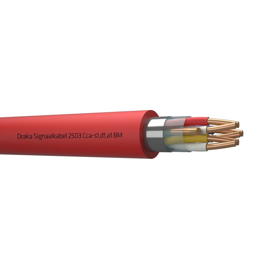 Haspel a 500m. signaal kabel afg Cca rd# 3x2x0,8mm 2503 BM