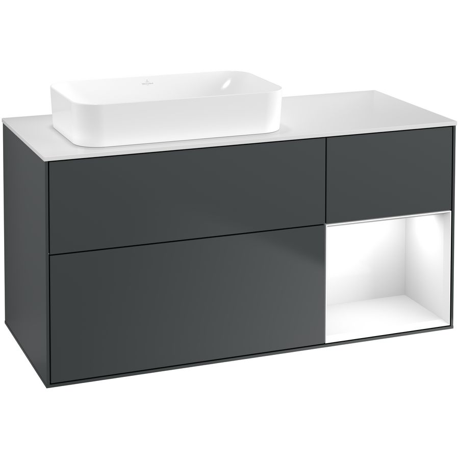 Wastafelonderkast Finion 1200x603x501mm Mid.Blue Matt Lacquer G691GFHG