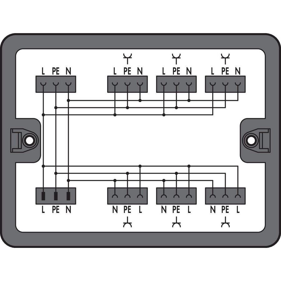 Verdeeldoos Wisselstroom (230V) 1 ingang 899-631/104-000