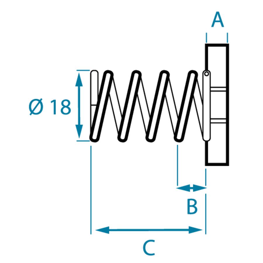 NX7050E Glijmoer korte veer M6