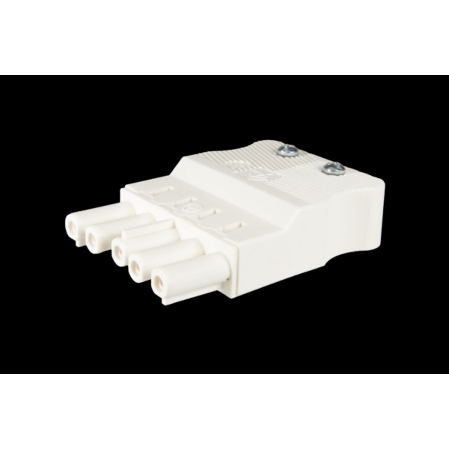 Steker vlak 5-polig 1,5mm² female wit VVE=10