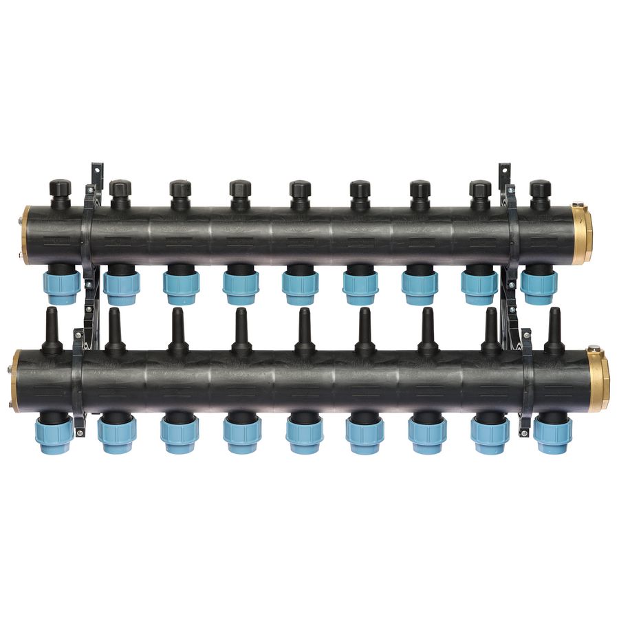 Brineverdeler 4420 2 "kunststof + PE-koppeling 32mm 9-groepen
