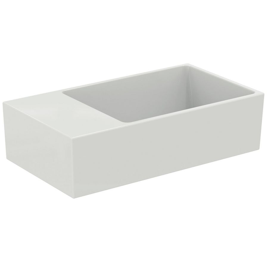 EXTRA fontein 45x25cm links zonder kraangat met overloop wit