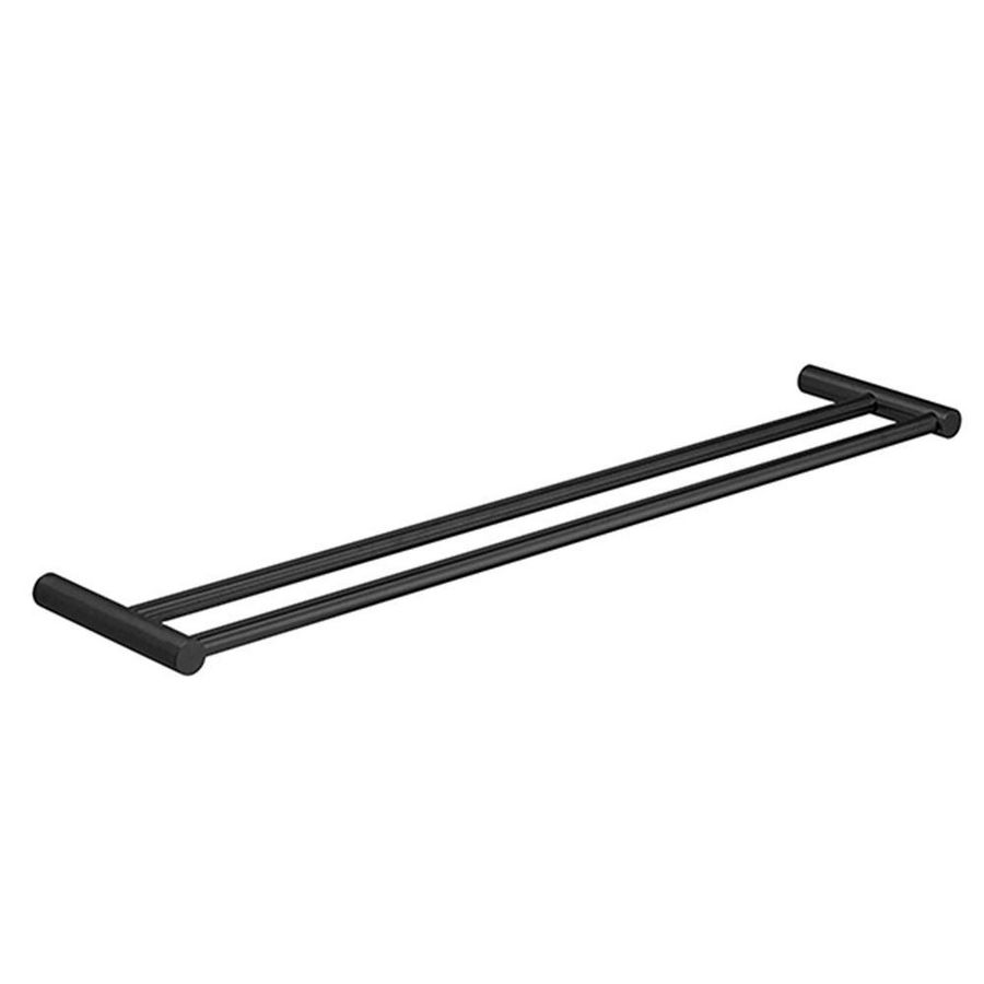 Handdoekbeugel 60cm dubbel rvs mat zwart