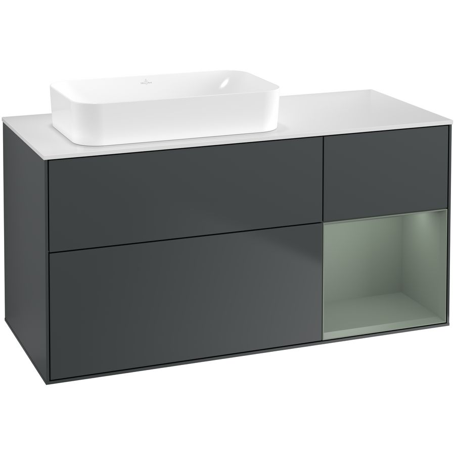 Wastafelonderkast Finion 1200x603x501mm Mid.Blue Matt Lacquer G691GMHG
