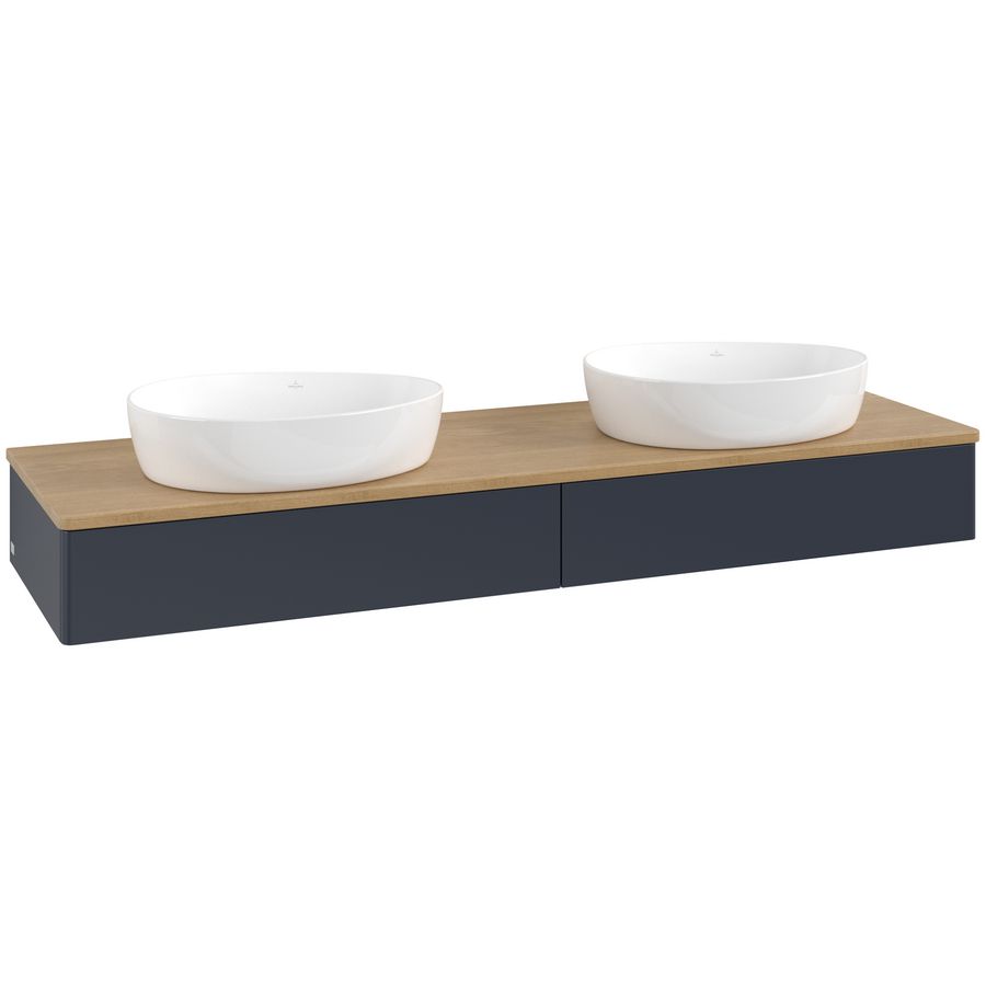 Wastafelonderkast Antao 1600x190x500mm Mid.Blue Matt Lacquer K17011HG
