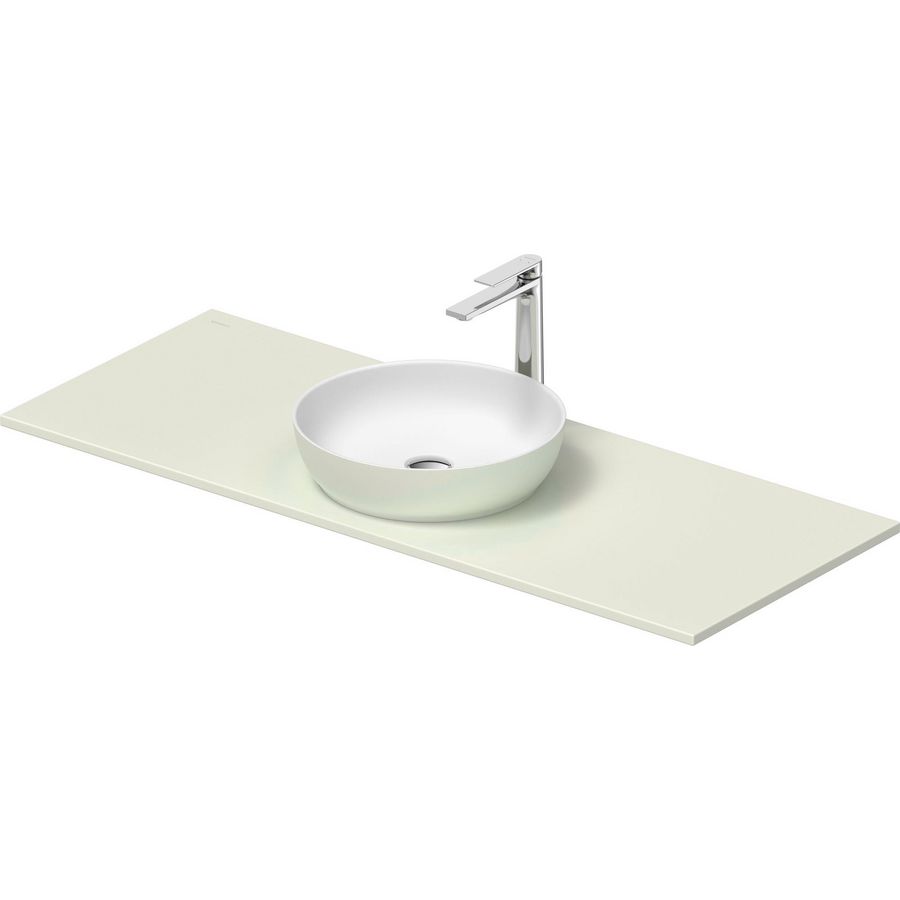 SIVIDA #268015 wastafelblad incl. opzetkom buitenzijde lichtgroen mat binnenzijde wit mat 1280mm