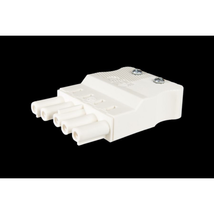 Steker vlak 5-polig 2,5mm² female wit VVE=10