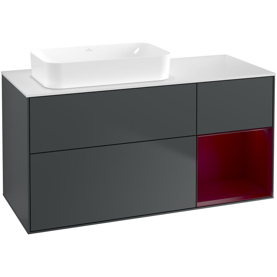 Wastafelonderkast Finion 1200x603x501mm Mid.Blue Matt Lacquer G691HBHG