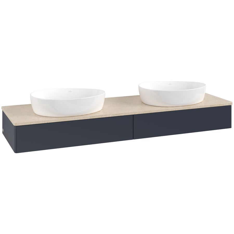 Wastafelonderkast Antao 1600x190x500mm Mid.Blue Matt Lacquer K17013HG