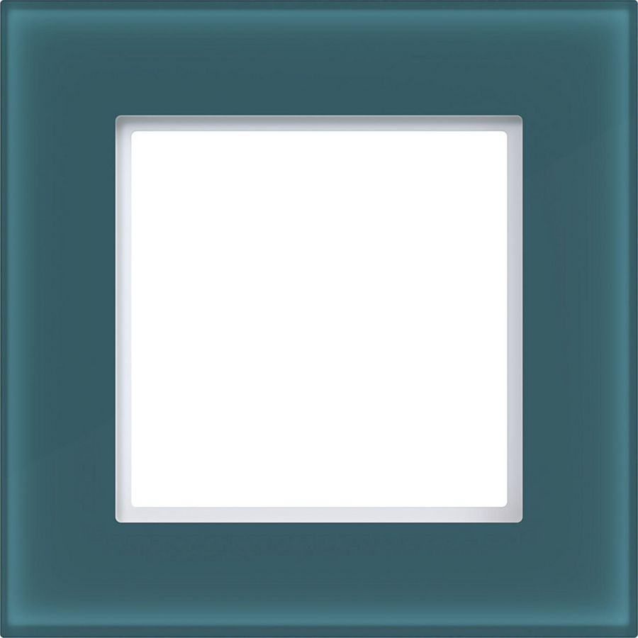 LED-afdekraam 1-voudig, A.8, azure glass, matglas