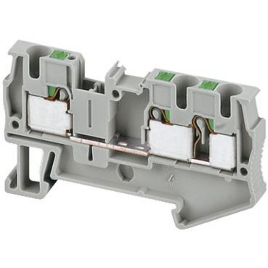Doorvoerklem 4mm² 32A Enkel niveau Push-in Grijs VVE=50