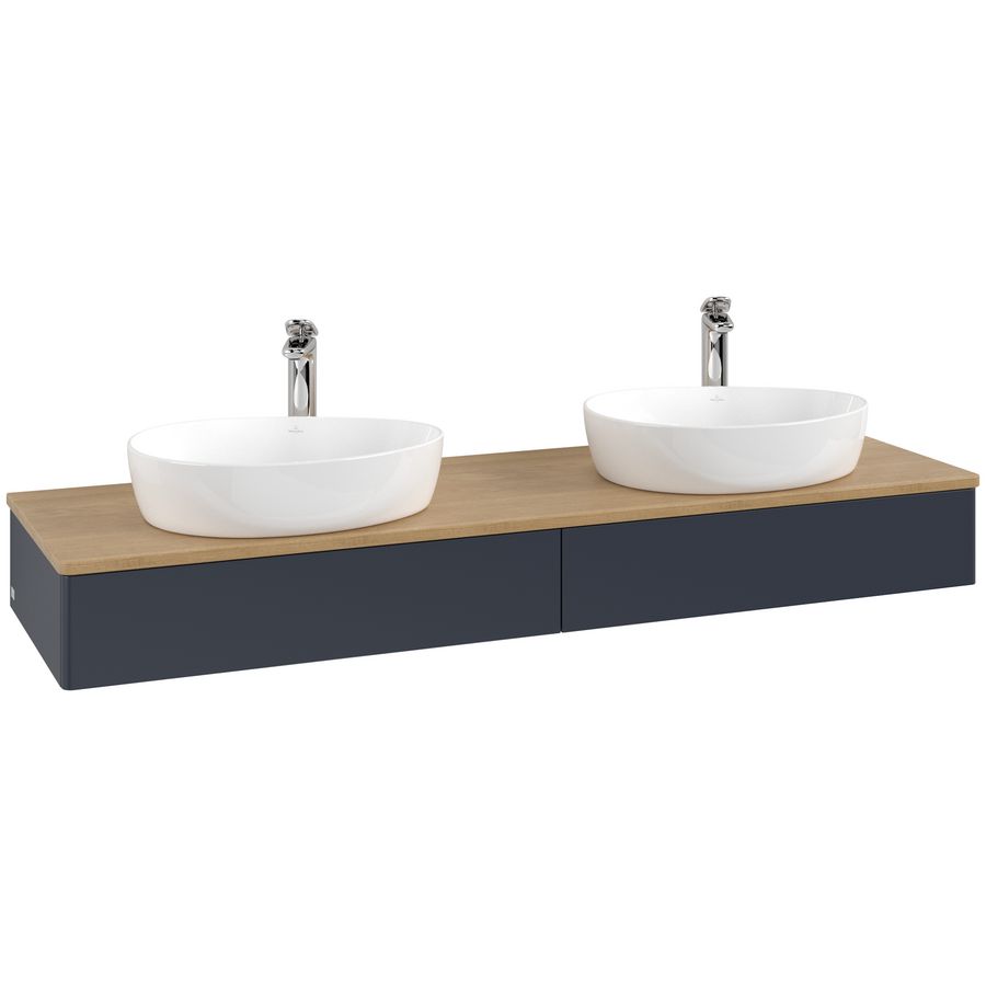 Wastafelonderkast Antao 1600x190x500mm Mid.Blue Matt Lacquer K17051HG