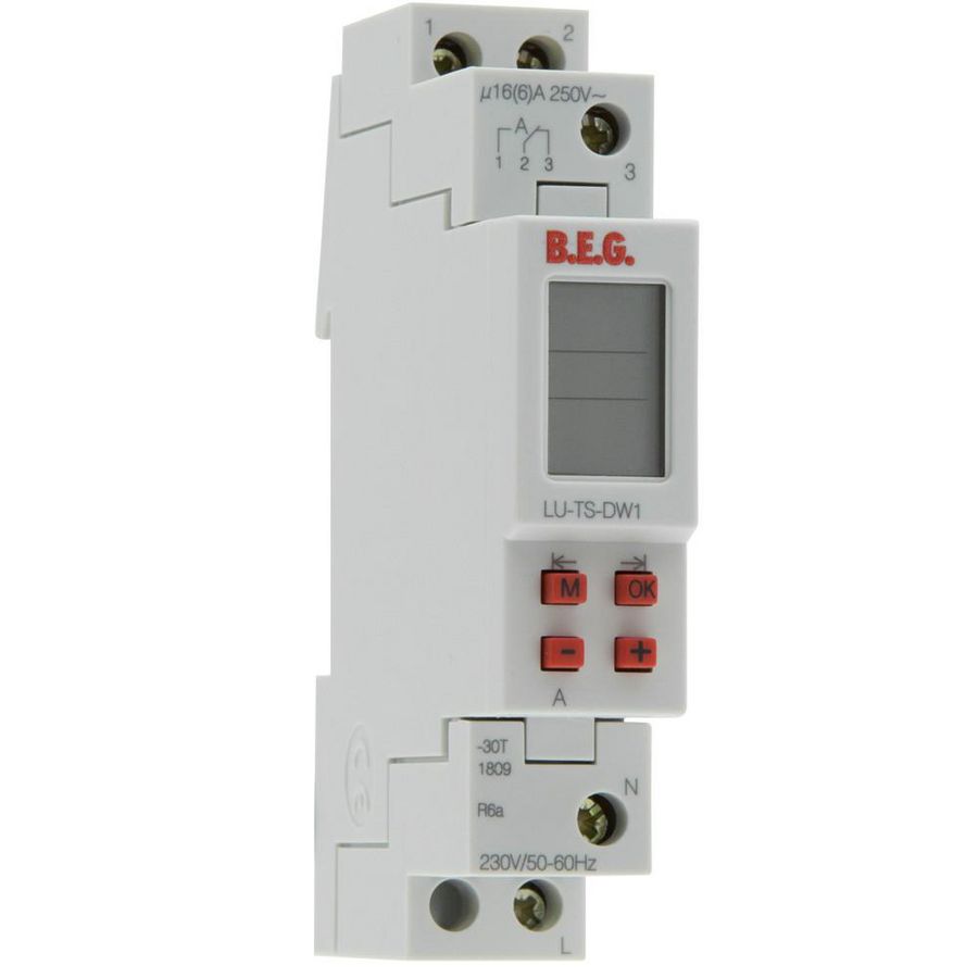 Tijdschakelklokken DW1 DIN-rail montage IP20 1Kanaal