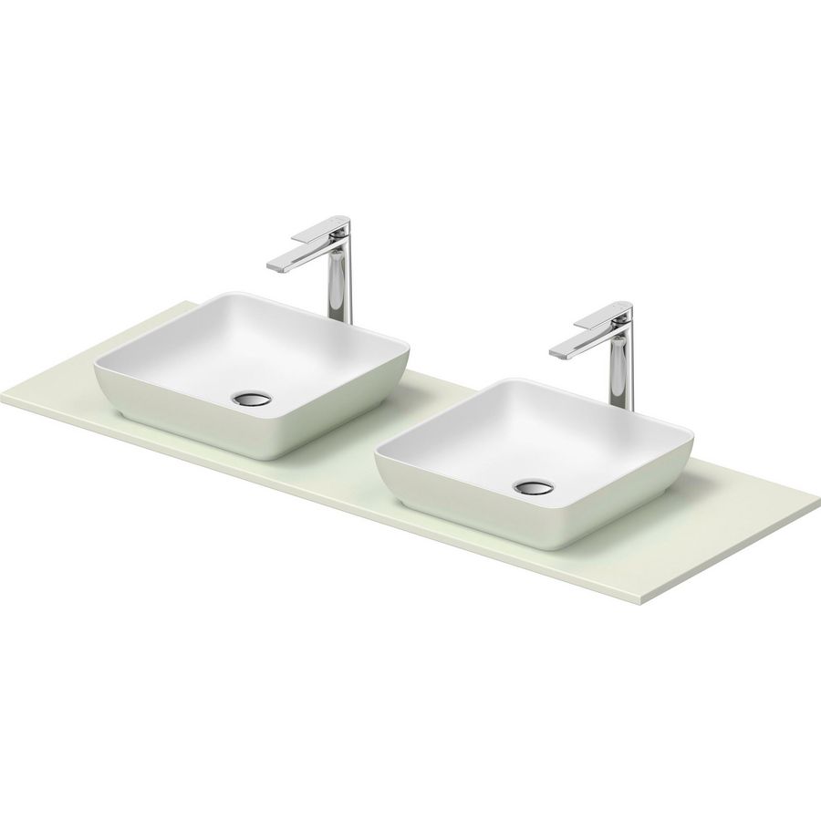 SIVIDA #268021 wastafelblad incl. opzetkom buitenzijde lichtgroen mat binnenzijde wit mat 1350mm