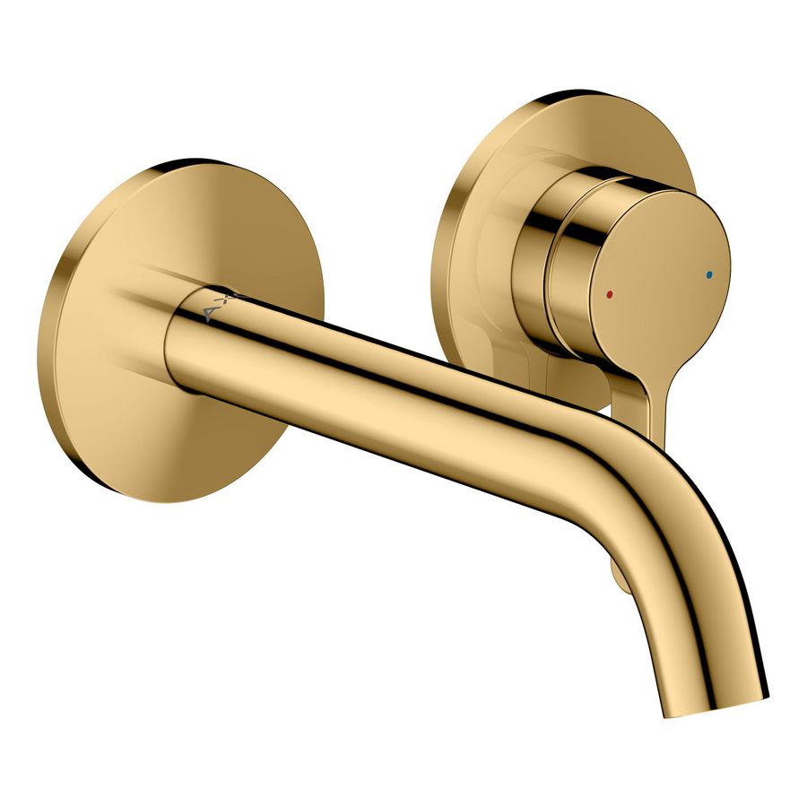 Wastafelmengkraan AXOR One wand inb. rechte greep 160mm Polished Gold-Optic