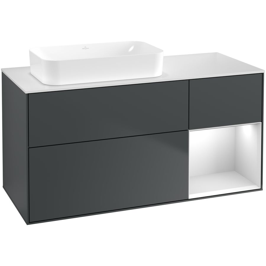 Wastafelonderkast Finion 1200x603x501mm Mid.Blue Matt Lacquer G691MTHG