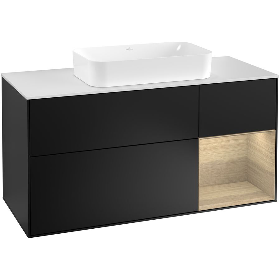 Wastafelonderkast Finion 1200x603x501mm Black Matt Lacquer G301PCPD