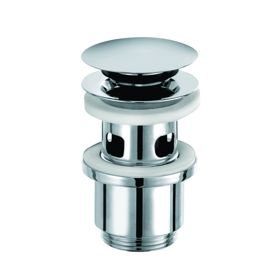 Afvoerplug 1.1/4" push-open met overloop chroom