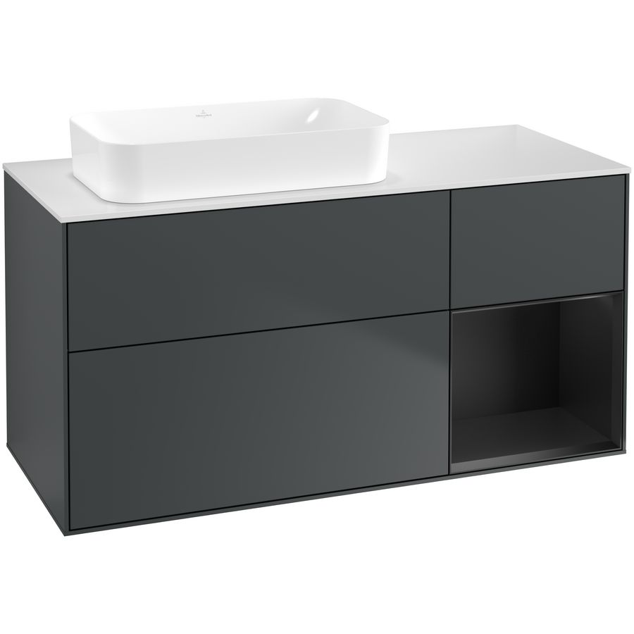 Wastafelonderkast Finion 1200x603x501mm Mid.Blue Matt Lacquer G691PDHG