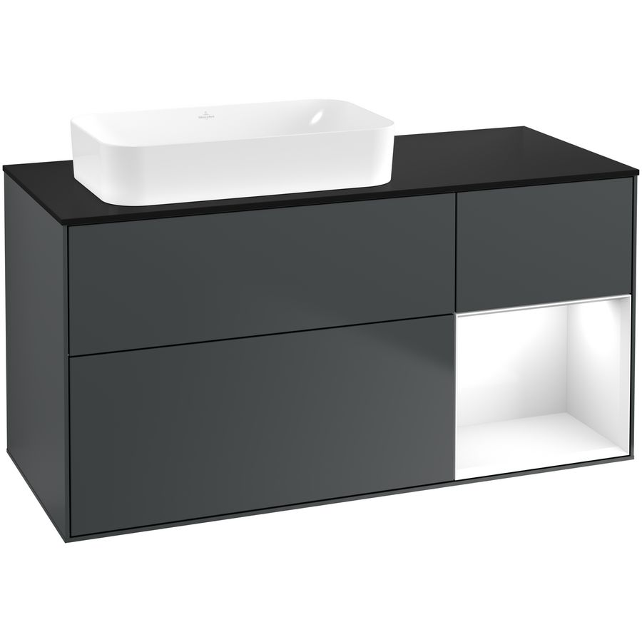 Wastafelonderkast Finion 1200x603x501mm Mid.Blue Matt Lacquer G692GFHG