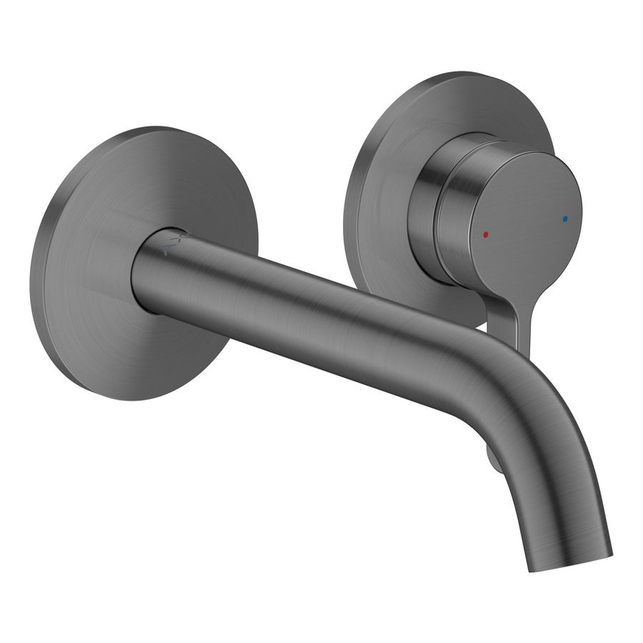 Wastafelmengkraan AXOR One wand inb. rechte greep 160mm Brushed Black Chrome