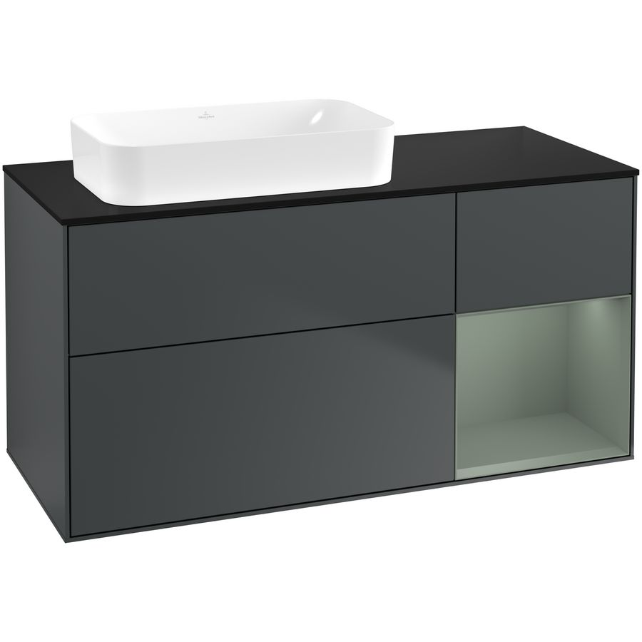 Wastafelonderkast Finion 1200x603x501mm Mid.Blue Matt Lacquer G692GMHG