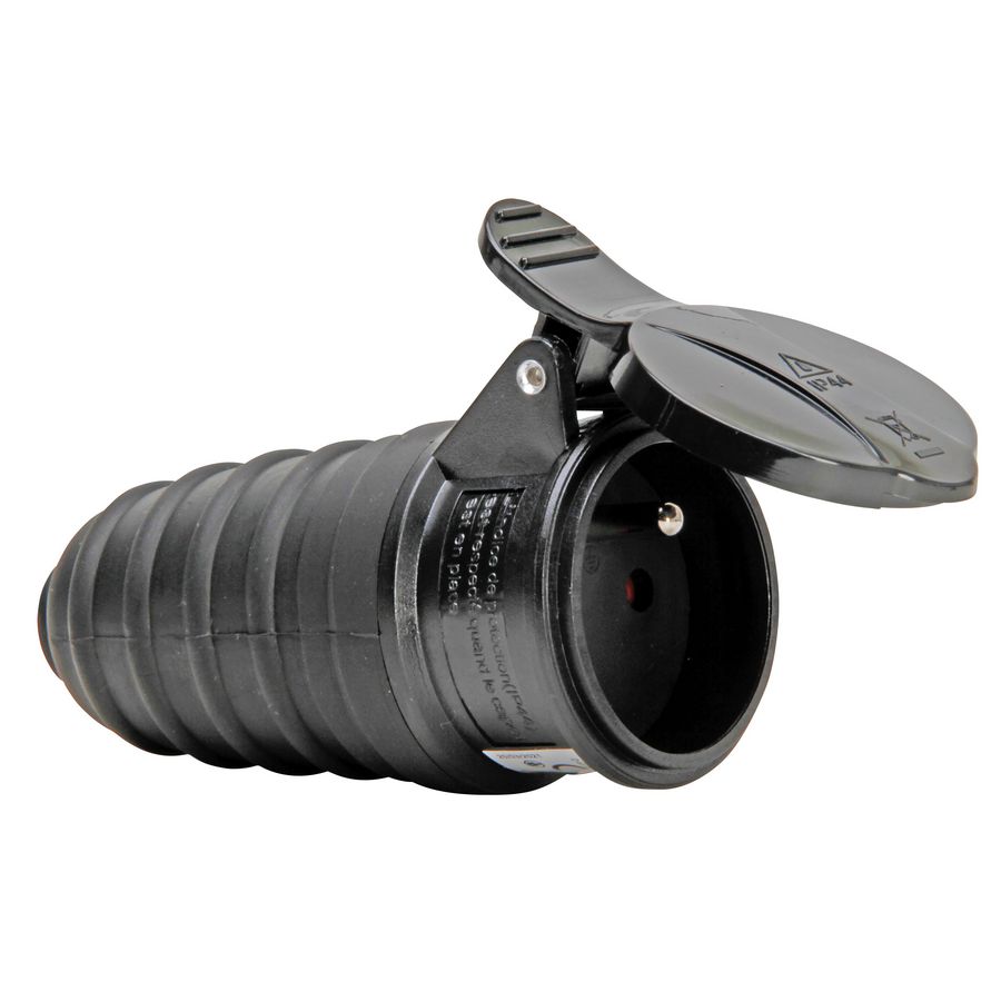 Contrastekker PA SH rubber deksel IP44 zwart VVE=10