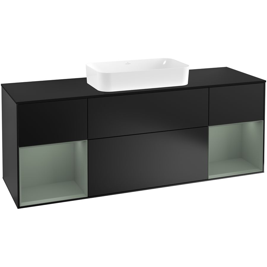 Wastafelonderkast Finion 1600x603x501mm Black Matt Lacquer G332GMPD