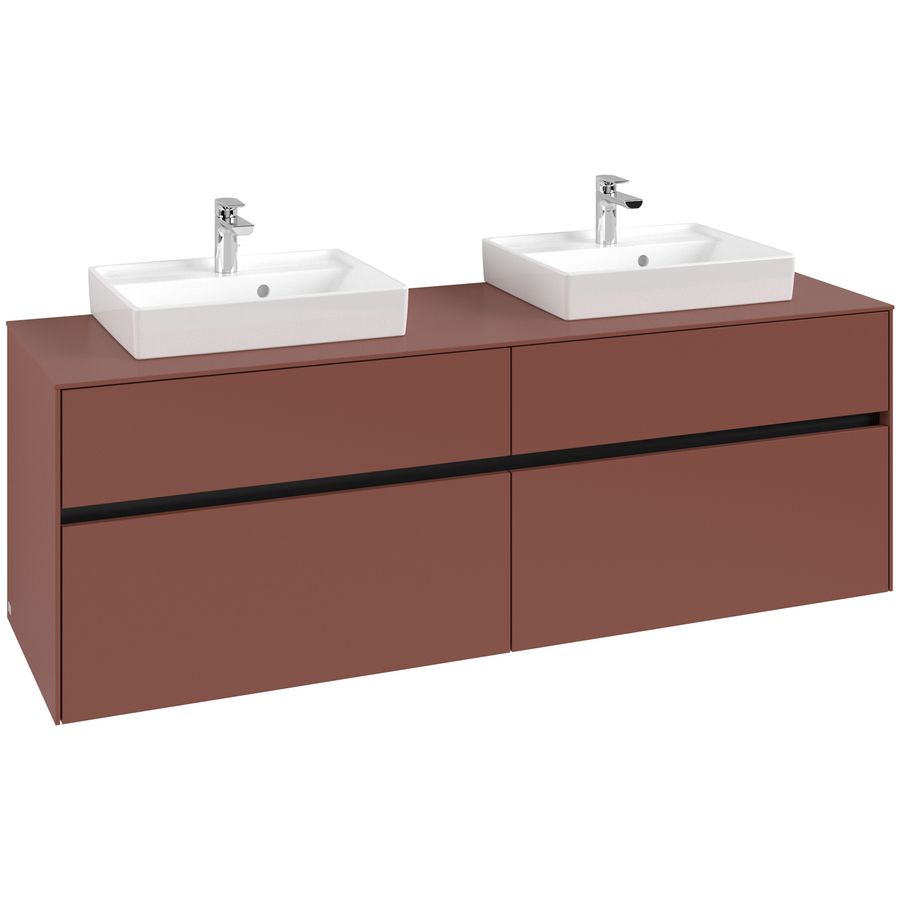 Wastafelonderkast Collaro 1600x548x500mm Wine Red C02100AH