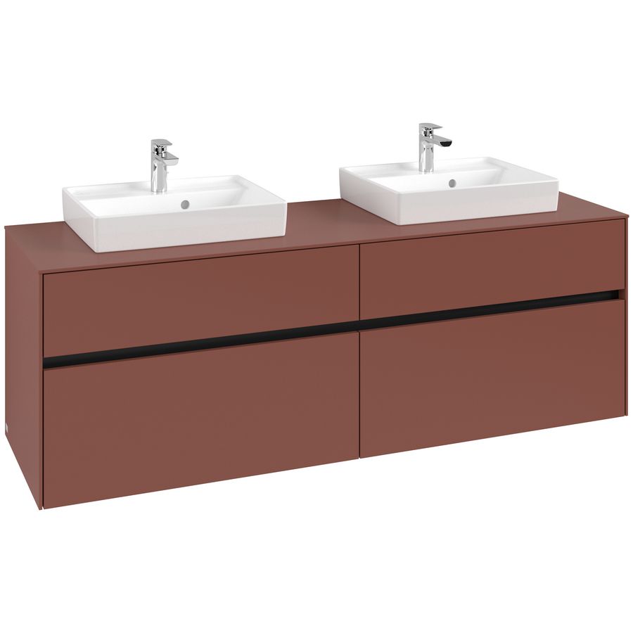 Wastafelonderkast Collaro 1600x548x500mm Wine Red C021B0AH