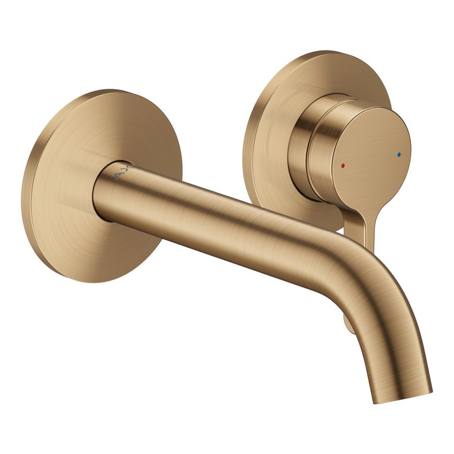 Wastafelmengkraan AXOR One wand inb. rechte greep 160mm Brushed Bronze