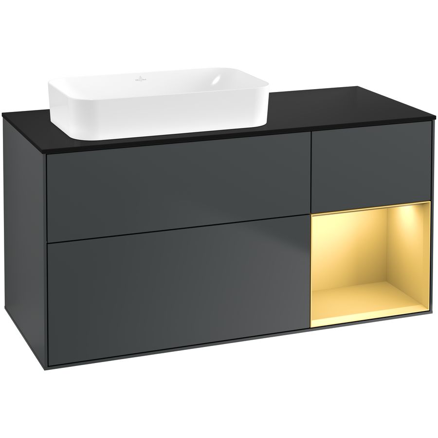 Wastafelonderkast Finion 1200x603x501mm Mid.Blue Matt Lacquer G692HFHG