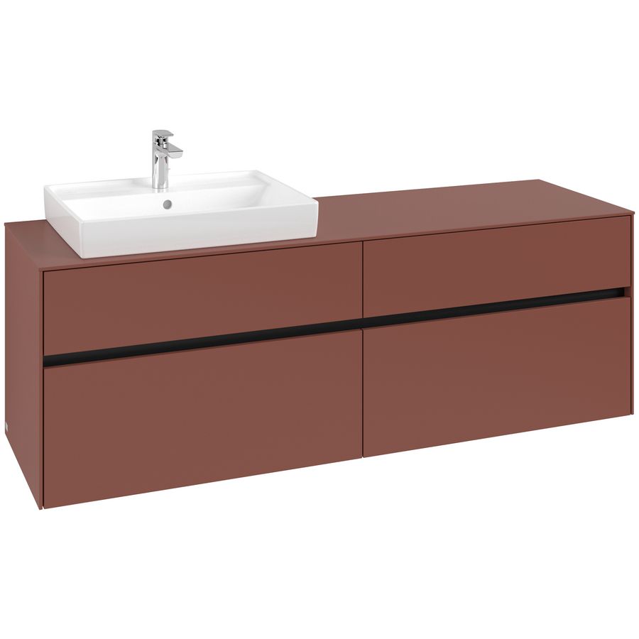 Wastafelonderkast Collaro 1600x548x500mm Wine Red C02200AH