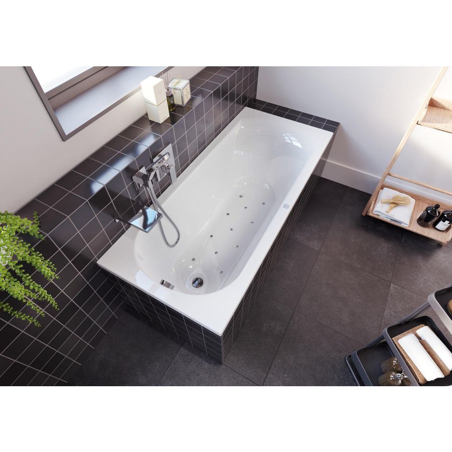Whirlpool Miami Rihopool 160x70cm systeem AIR links hoogglans wit
