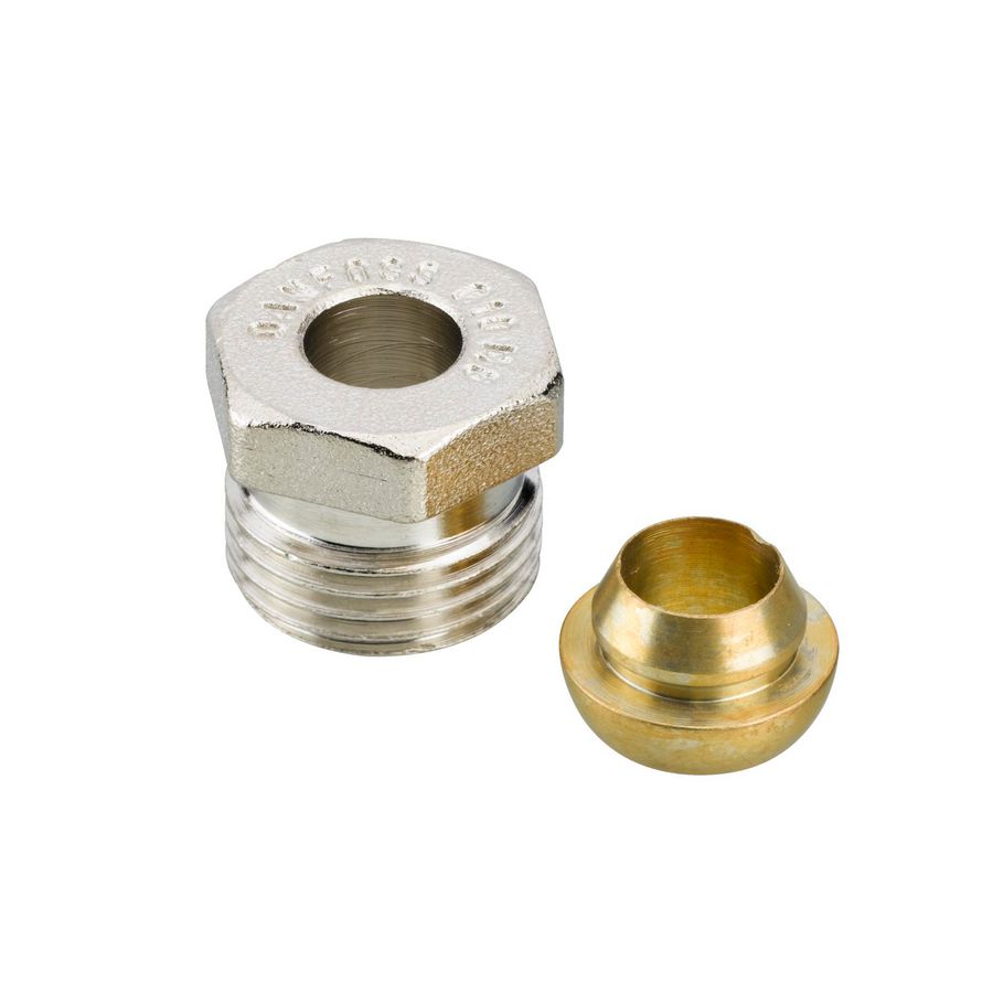 Knelfitting staal/CU G 1/2" A 3/8" DN10 vernikkeld VVE=10