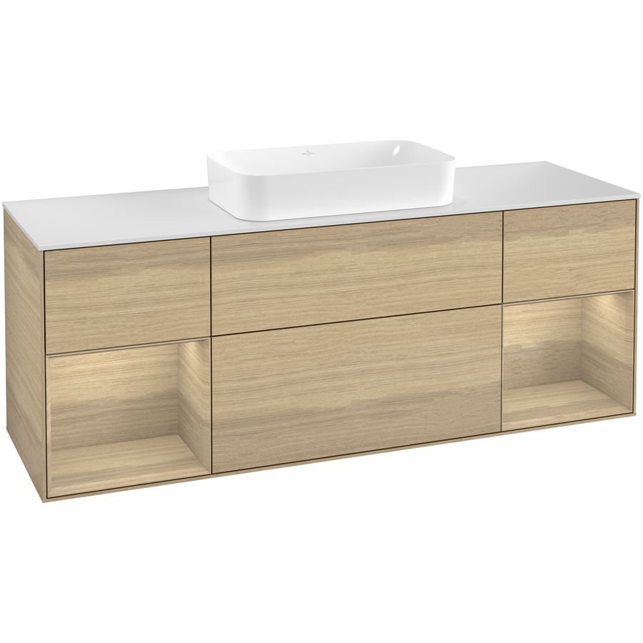 Wastafelonderkast Finion 1600x603x501mm Oak Veneer G331PCPC