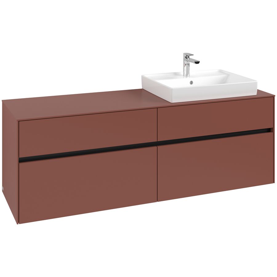 Wastafelonderkast Collaro 1600x548x500mm Wine Red C02300AH