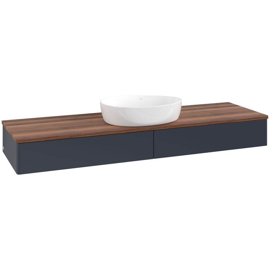 Wastafelonderkast Antao 1600x190x500mm Mid.Blue Matt Lacquer L14012HG