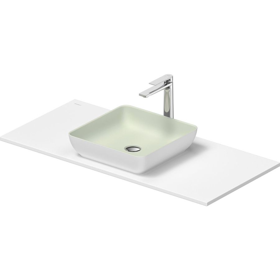 SIVIDA #268019 wastafelblad incl. opzetkom buitenzijde wit zijdemat binnenzijde lichtgroen 1080mm